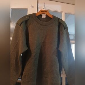 St James Military/Army Commando Wool Green Sweater XL